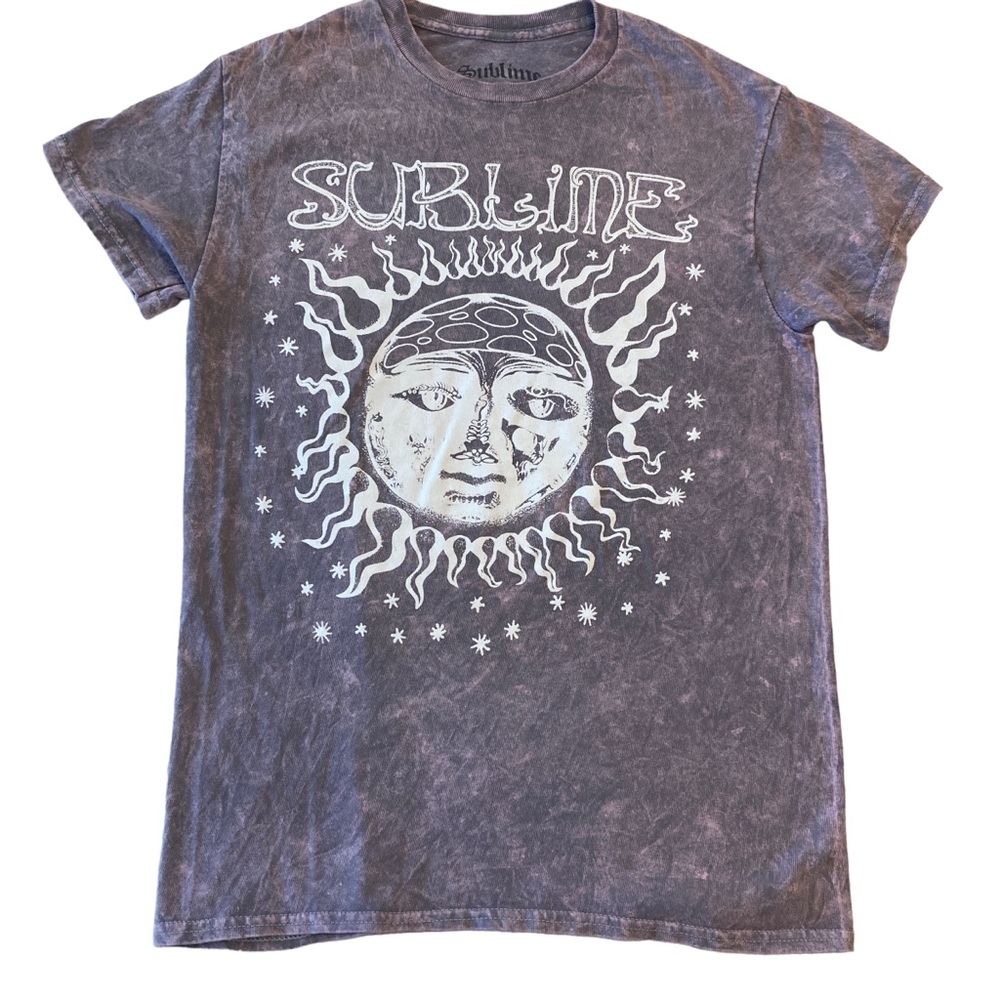 Sublime 100% cotton mineral wash purple graphic t-shirt tee size S small NWOT